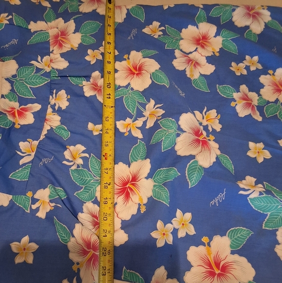 Kalena Fashiions Of Hawaii Floral Blue Dress with Puff Sleeves XL - Picture 8 of 9